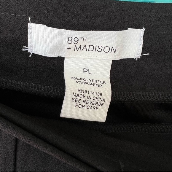 CLEARANCE BLACK STRETCH STRAIGHT WIDE LEG TROUSERS SIZE LARGE PETITE NWT - Picture 4 of 7